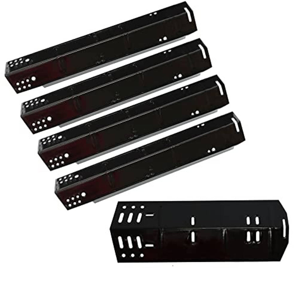 Black grill heat plate replacements, perforated long plates with mounting cutouts