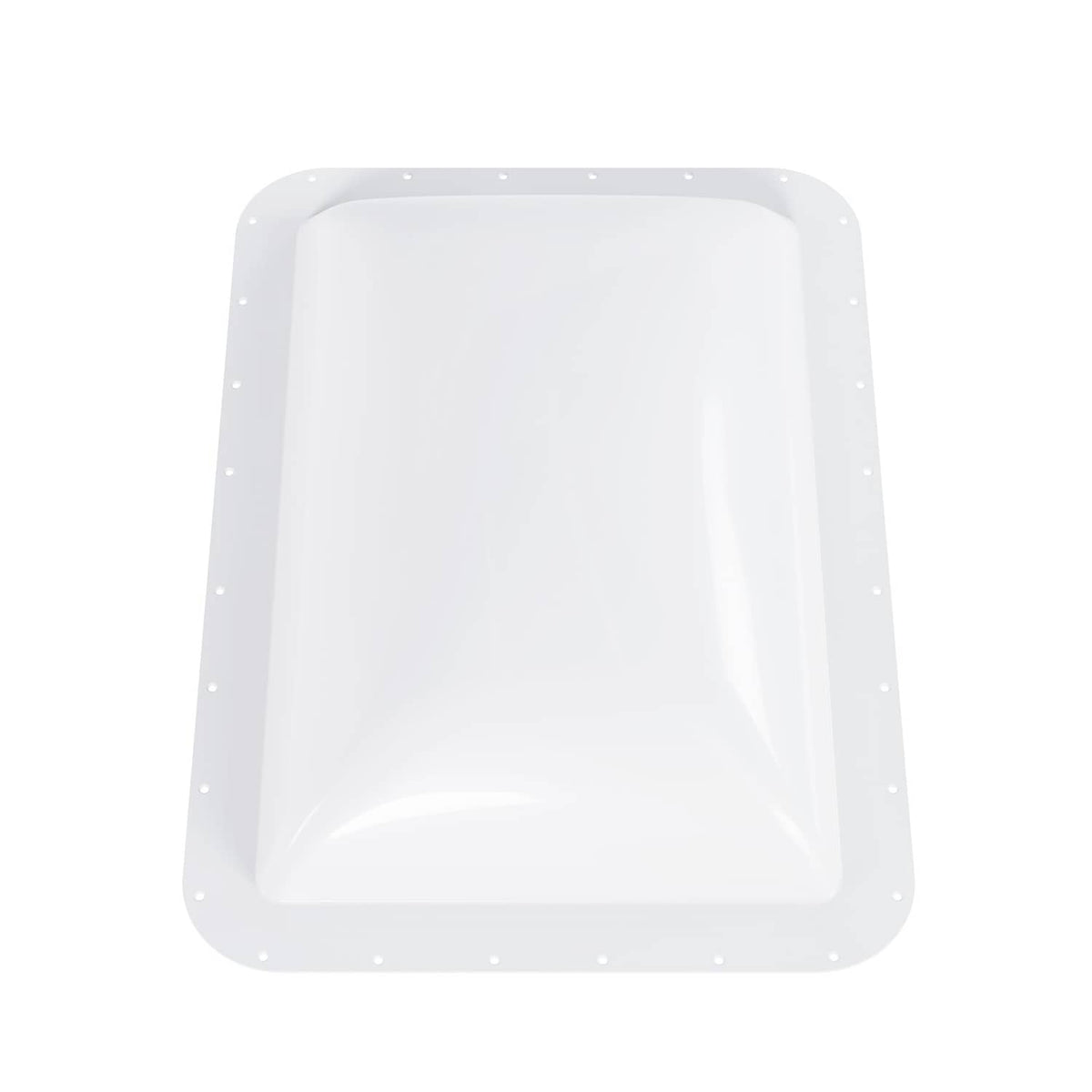 White skylight cover panel with raised inner dome and screw-mount holes around border