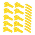 Yellow plastic tire changer head protector inserts, assortment of clips and short bars