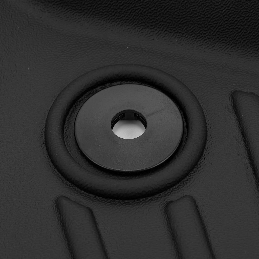 Black TPE floor mat grommet hole with raised circular edge