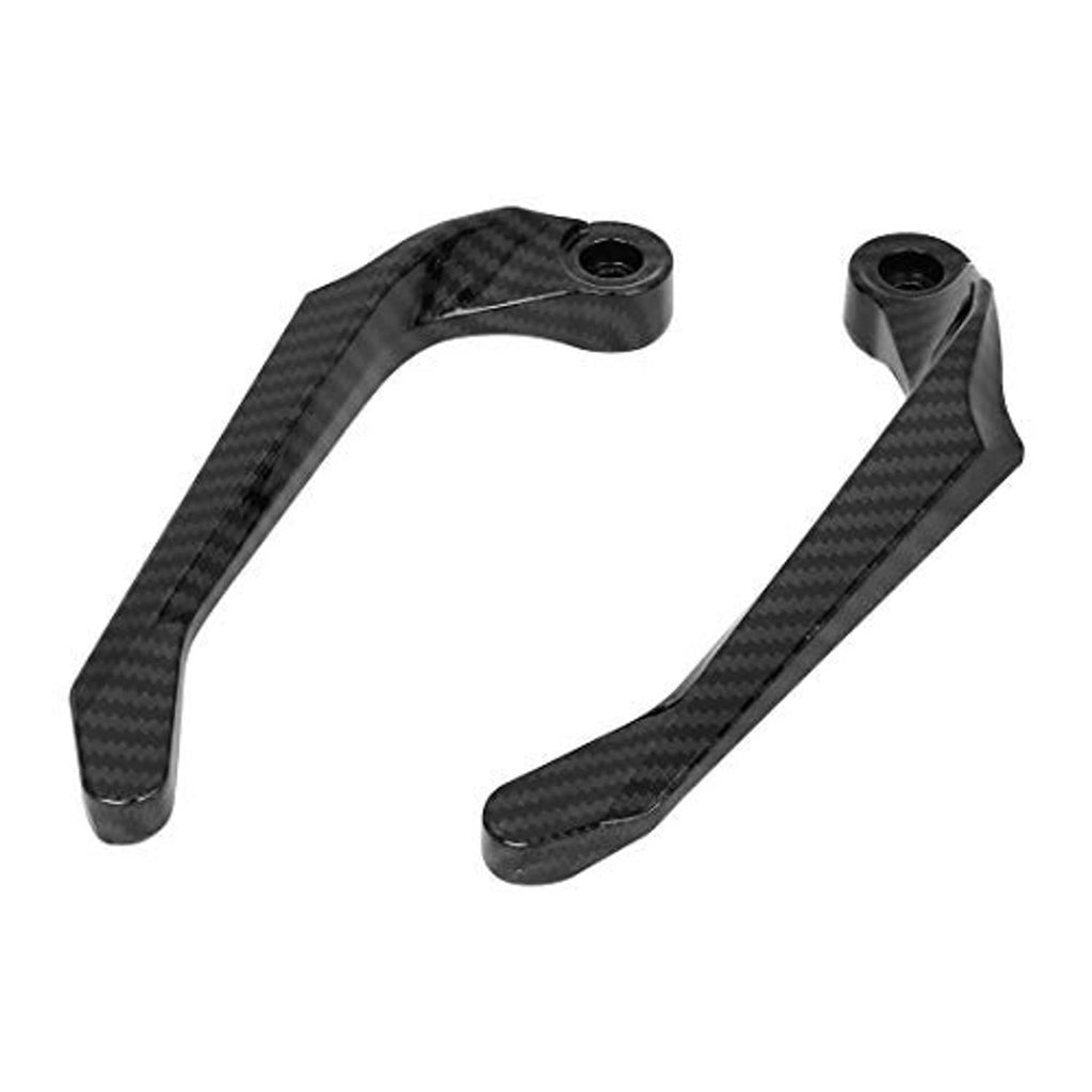 Carbon-fiber style lever guards, black, pair with mounting hole at the top