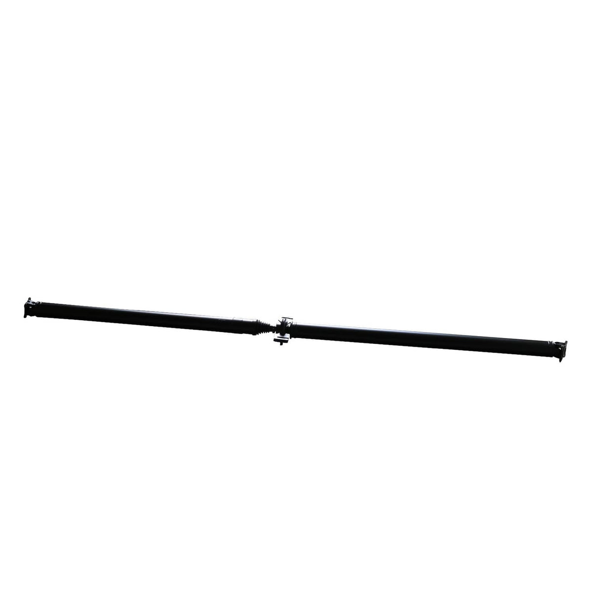 Rear drive shaft assembly, long black shaft with end mounting hardware.