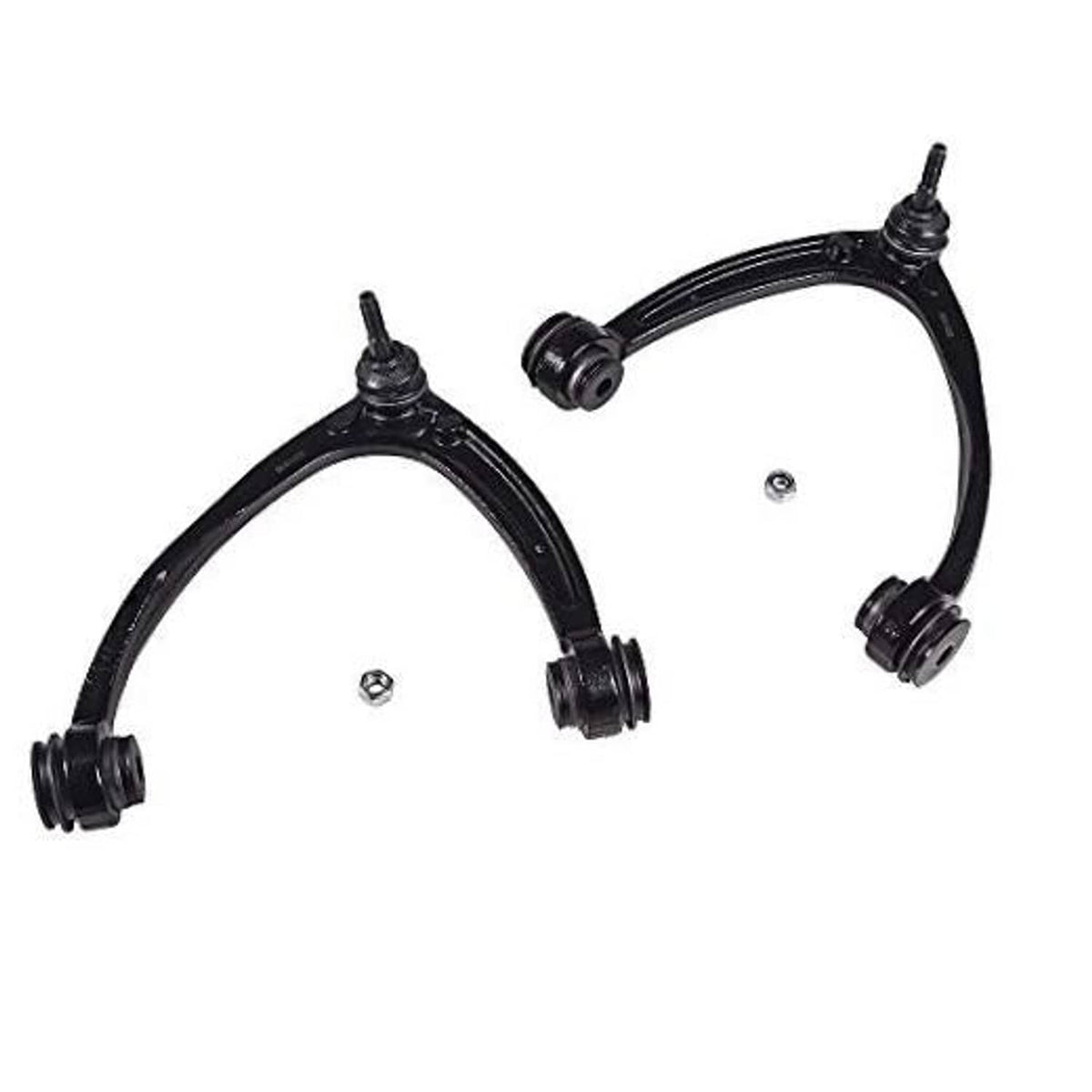 Front upper control arm with ball joints, black frame with bushings and mounting points