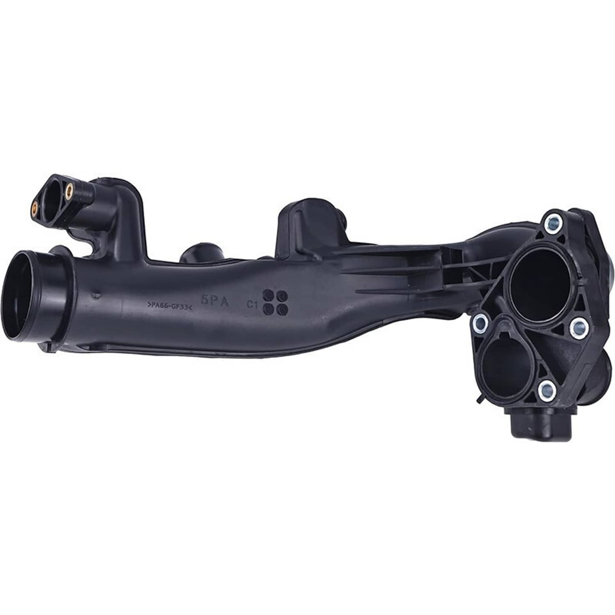 Turbocharger charge air pipe joint long black duct with intake flange connections