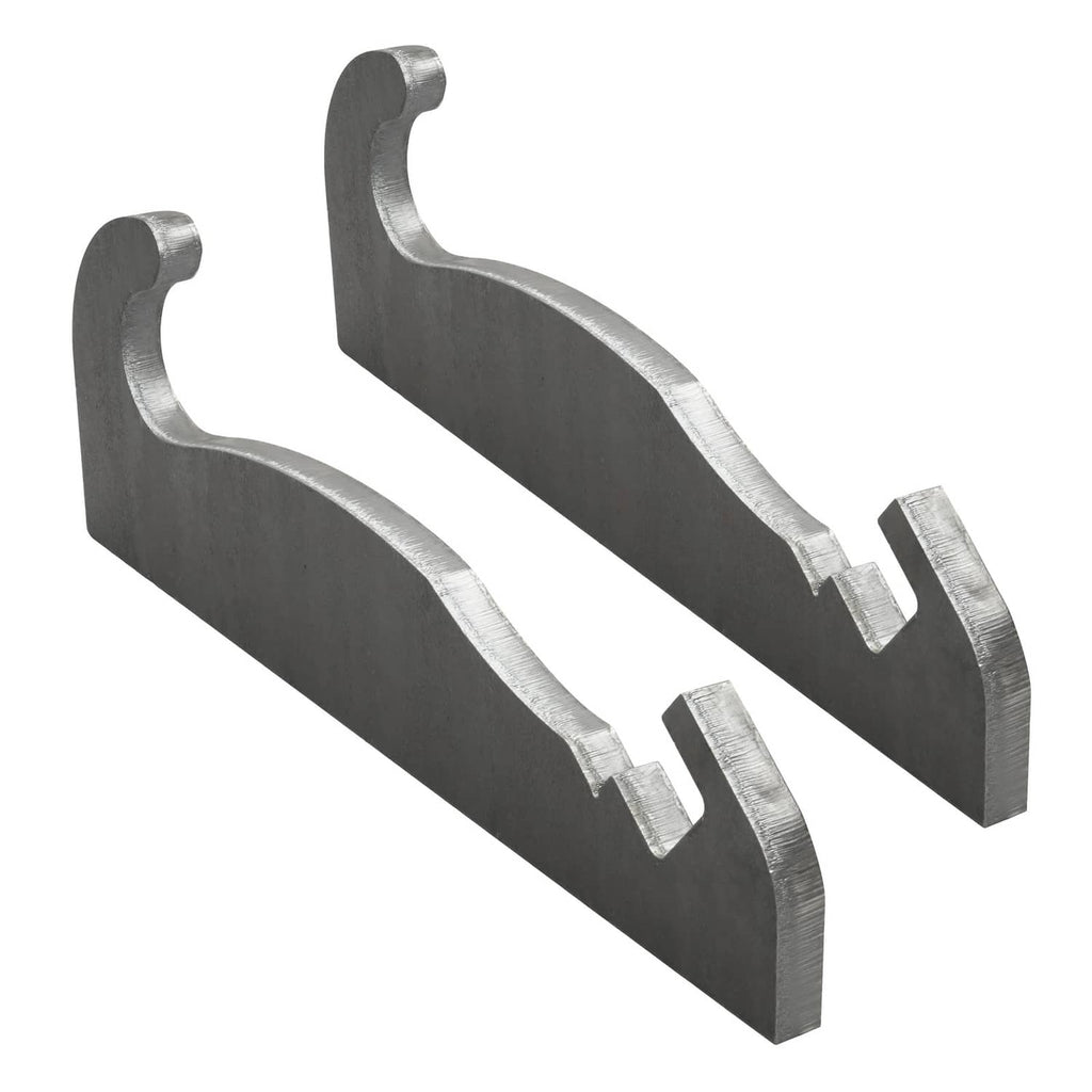 Steel quick-attach bracket set with U-shaped hooks and locking tabs, dark gray finish