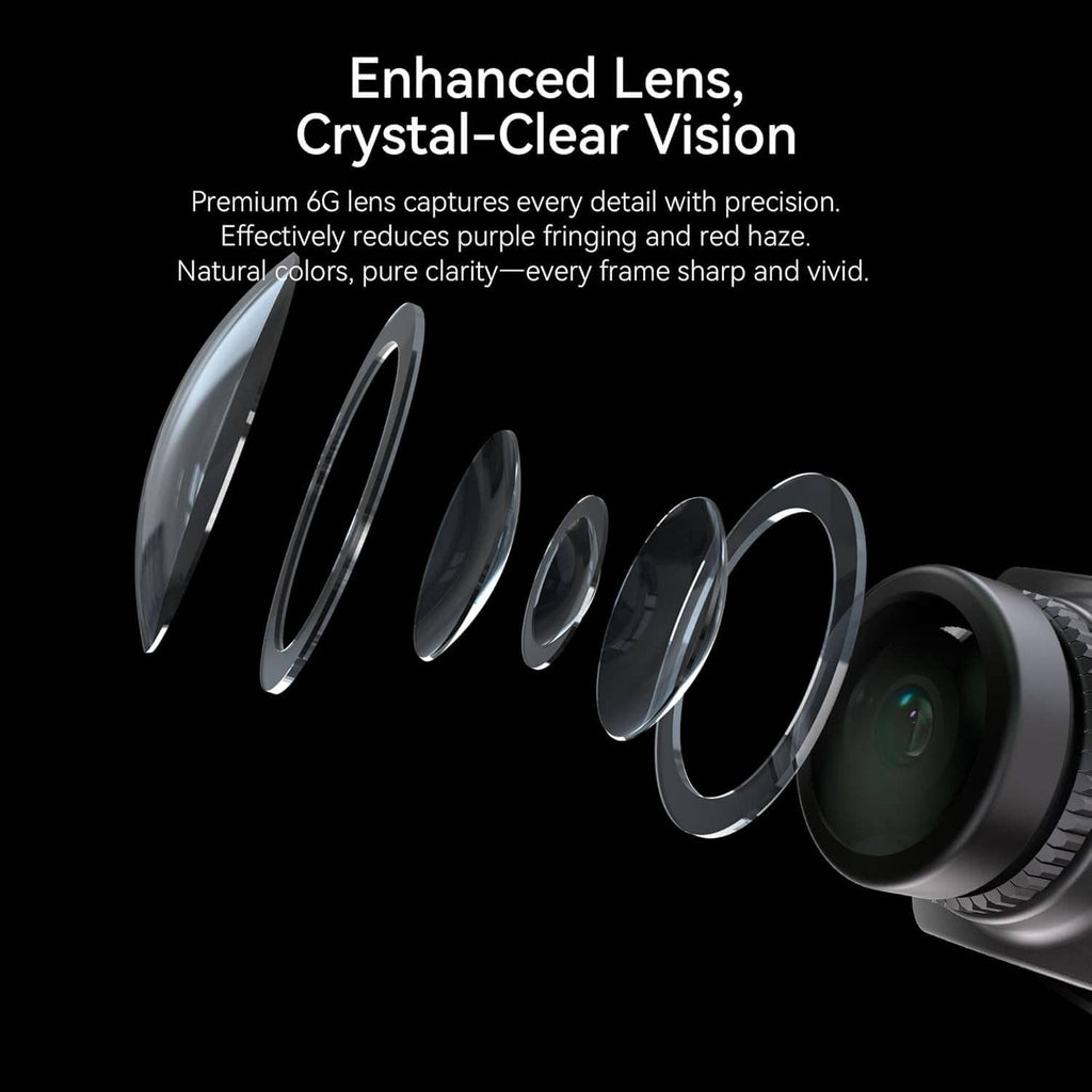 FPV camera lens elements shown as multiple clear glass discs