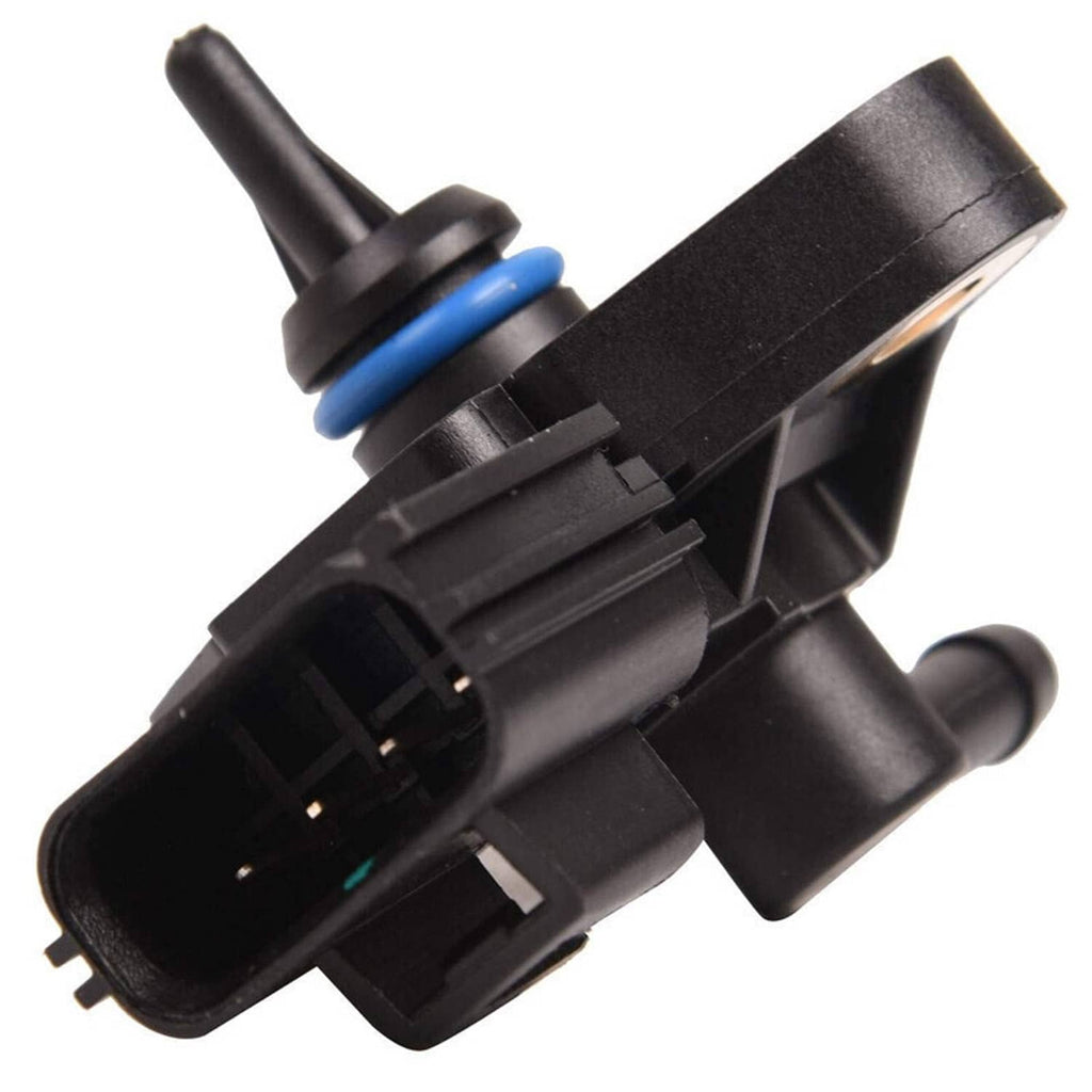 Fuel injection pressure sensor with blue seal, black housing, and 4-pin connector