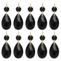 Black teardrop crystal chandelier pendant beads with gold tone top, 10 pack