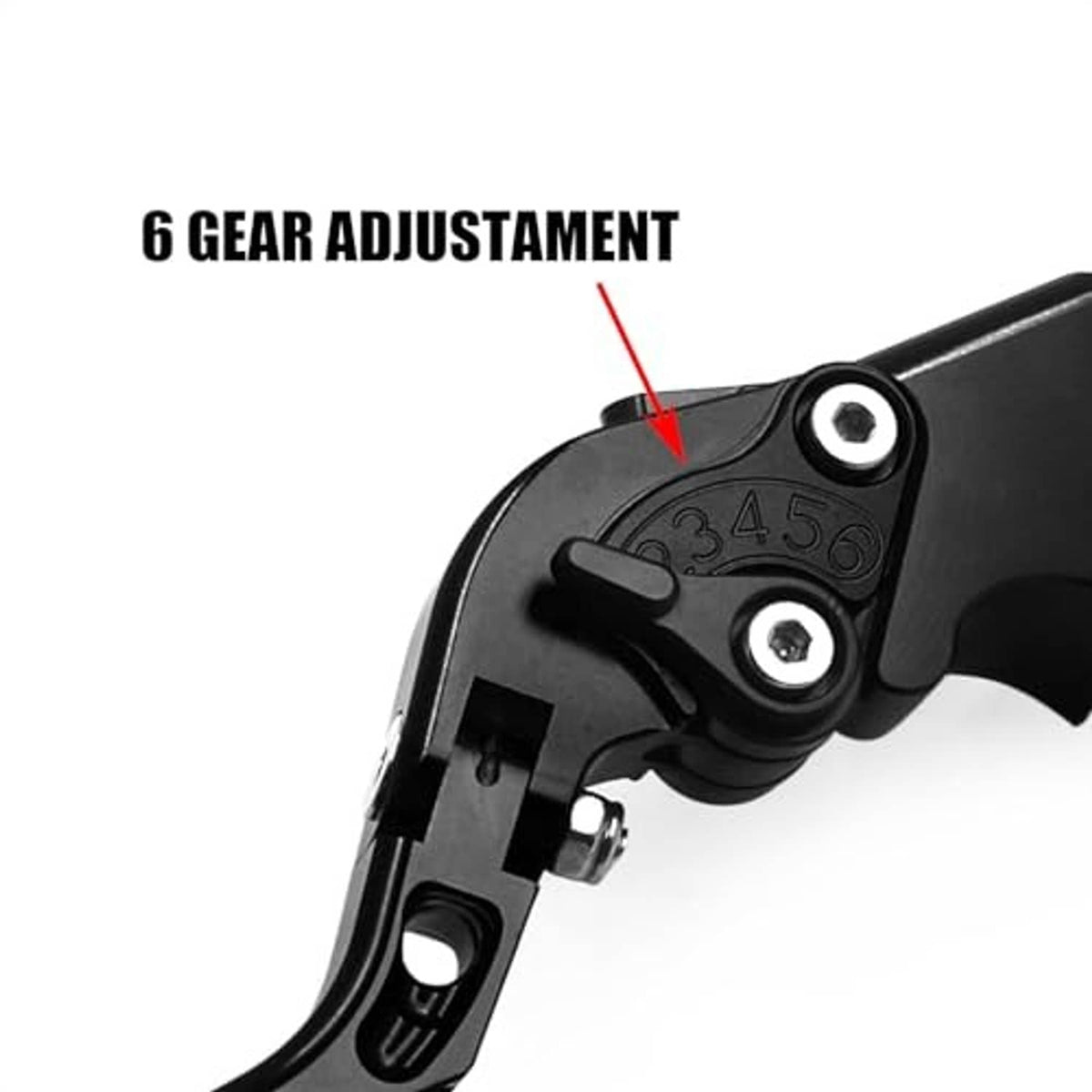 Brake lever with 6-step adjustment dial marking on black housing