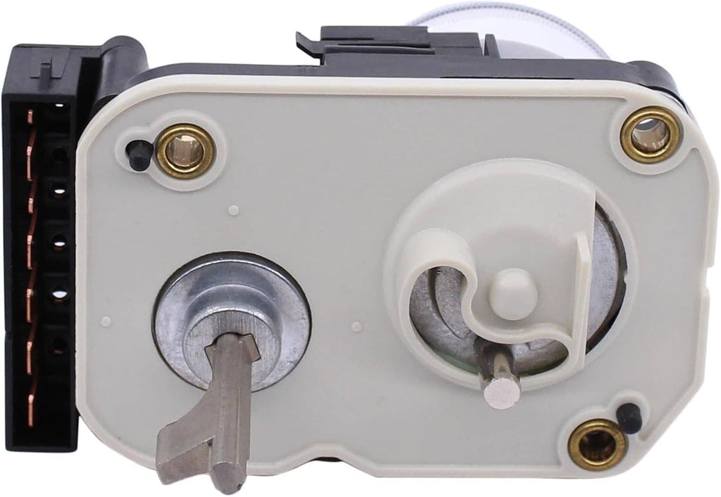 Ignition switch lock cylinder assembly with key slot, metal key cylinder, and terminals
