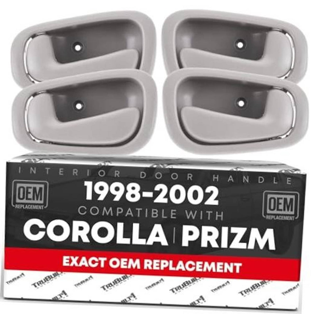 Light gray interior door handle set, 4-piece, with OEM replacement package