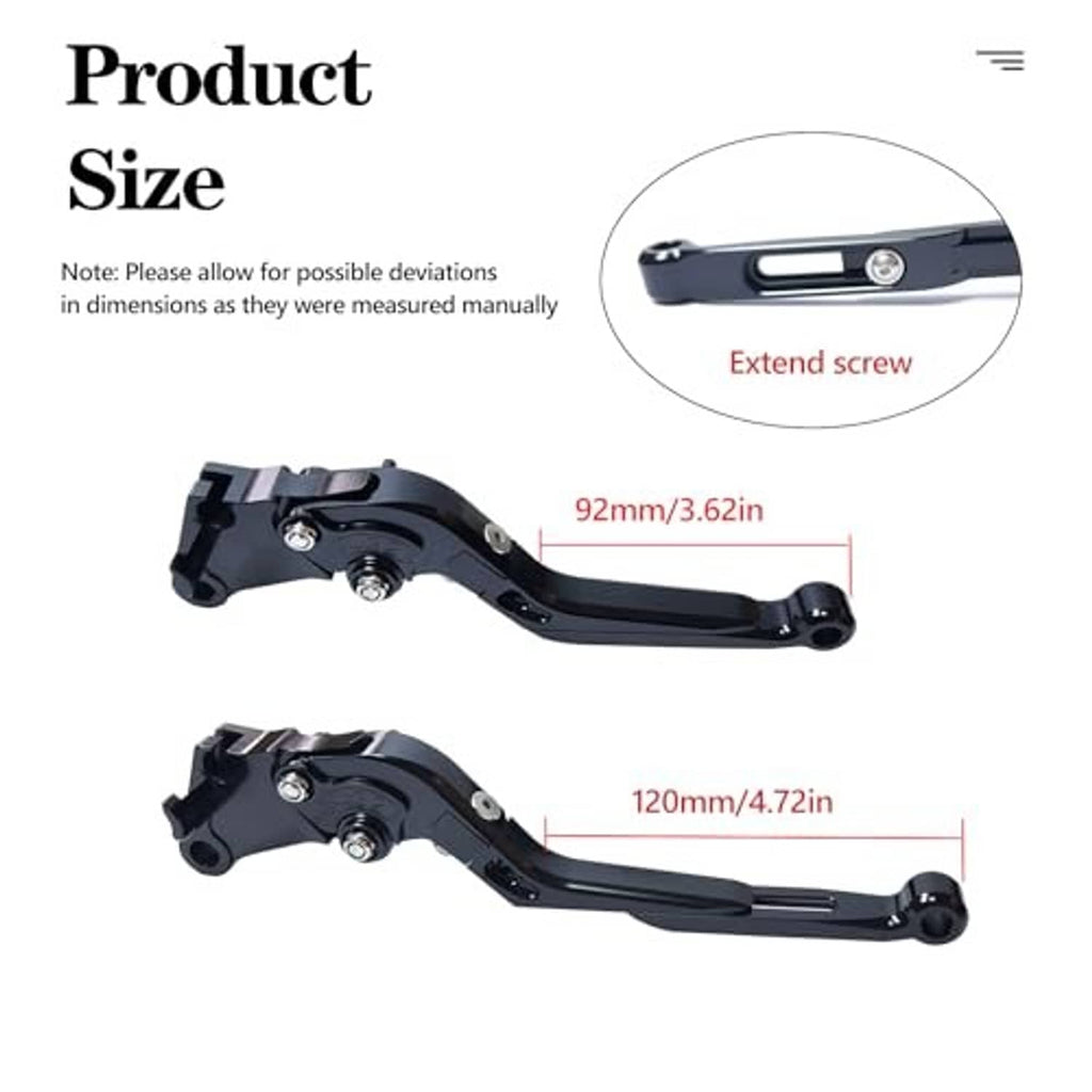 Black and blue lever set with adjustable screw extension detail