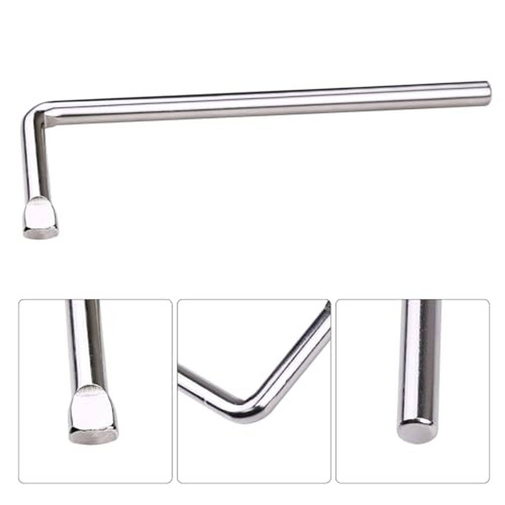 L-shaped tire chain tool with capped legs and rounded metal ends