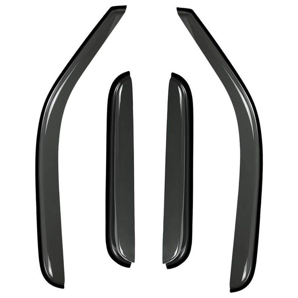 Black window visor pieces set, curved and matching contours