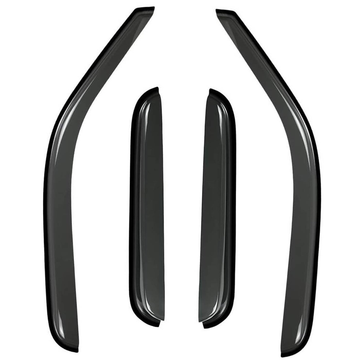 Black window visor pieces set, curved and matching contours
