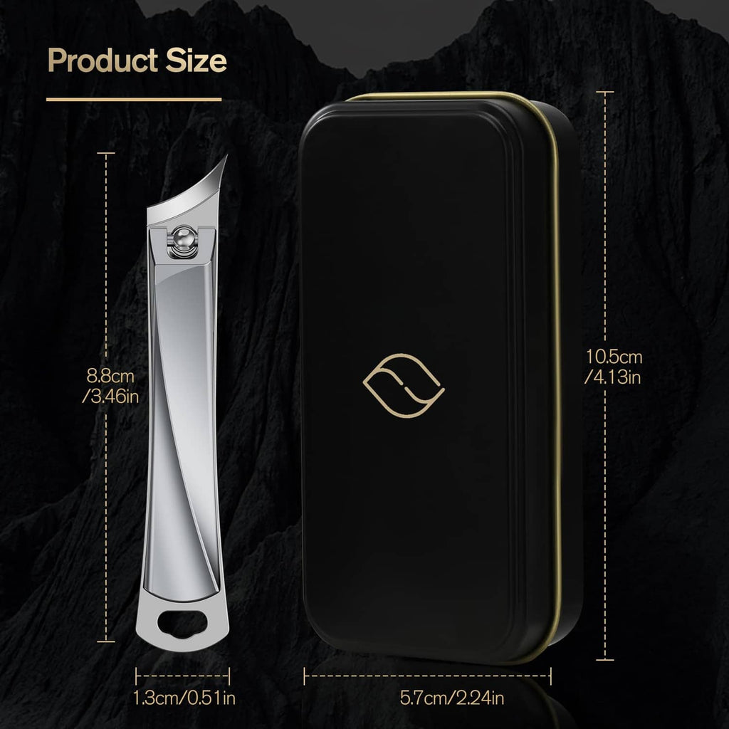 Compact ingrown nail clipper shown with protective case, about 5.7 in length.