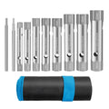 DURATECH socket wrench set with 10 silver shower valve sockets and carry roll pouch