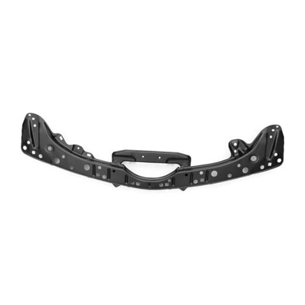 Black front upper radiator support beam with mounting holes and center bracket cutout