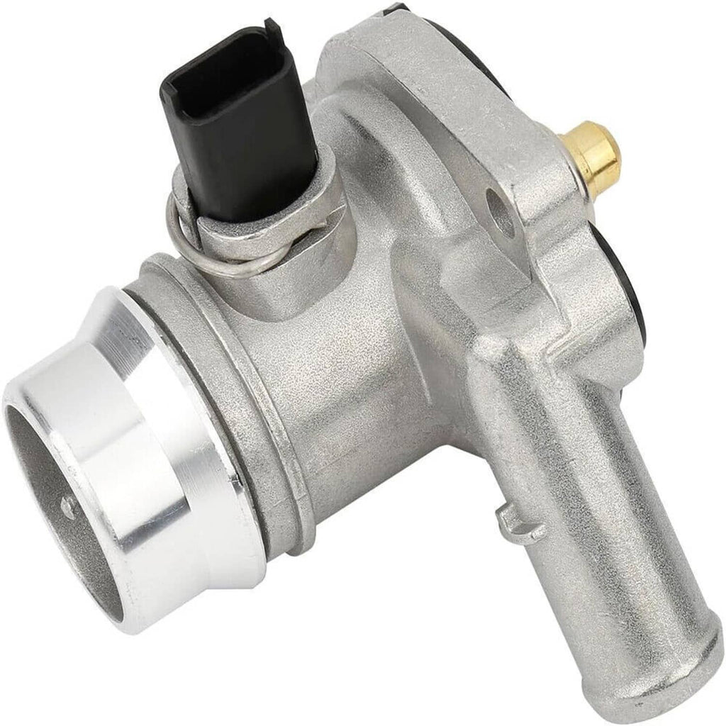 Thermostat housing assembly with metal body, inlet spout, and electrical connector