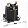 12V solenoid relay with diode, black mounting base and four brass terminals