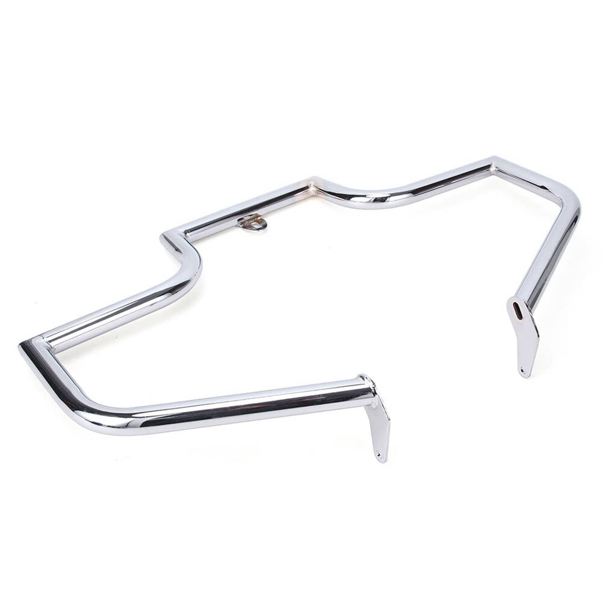 Chrome engine guard crash bar, curved front protective frame with side mounting brackets