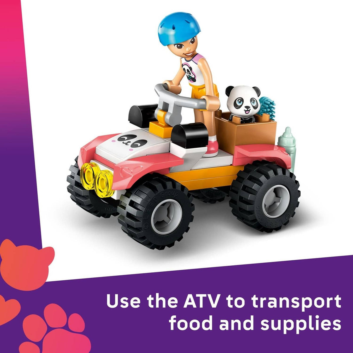 LEGO Friends ATV with girl rider and panda figure toy vehicle set