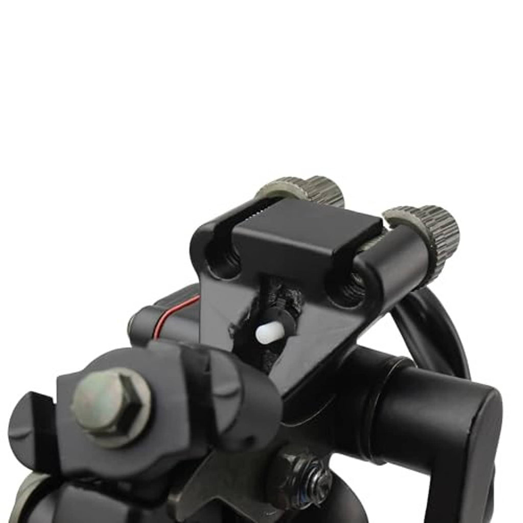 Close-up of black thumb throttle housing with adjustment parts and cables