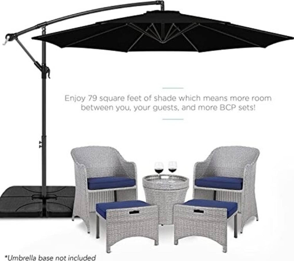 Black patio umbrella replacement canopy underside with support ribs