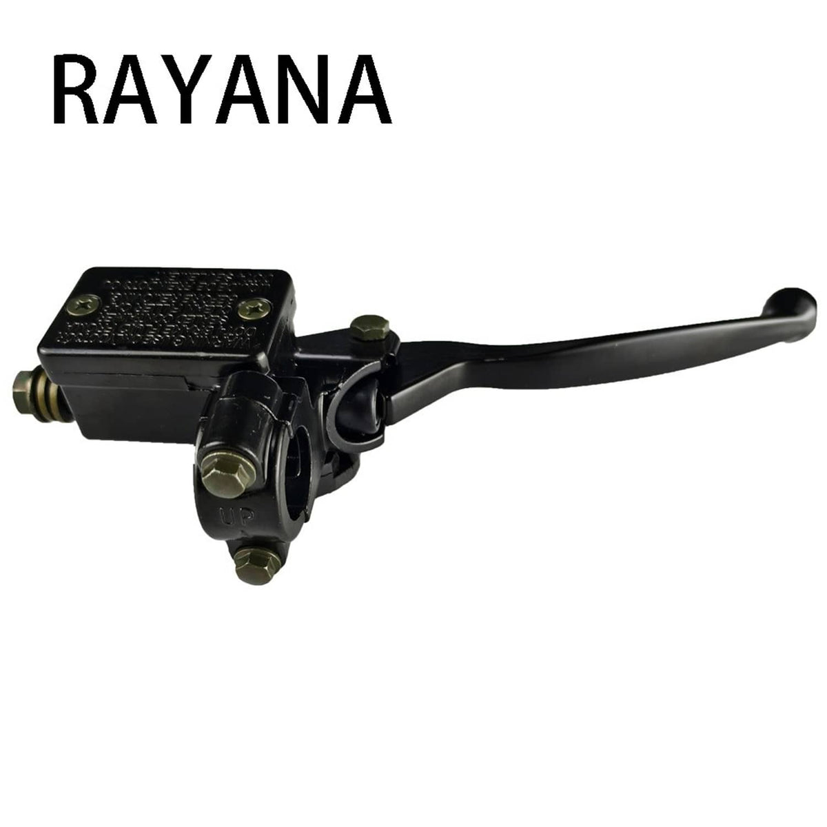 Front brake master cylinder lever assembly with black lever and side control bracket