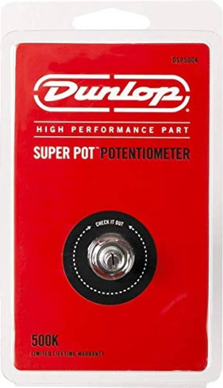 Dunlop super pot potentiometer retail package, red front card marked 500K