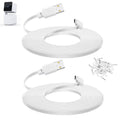 White 10 ft micro USB power cable with USB plug and mounting accessories, coiled