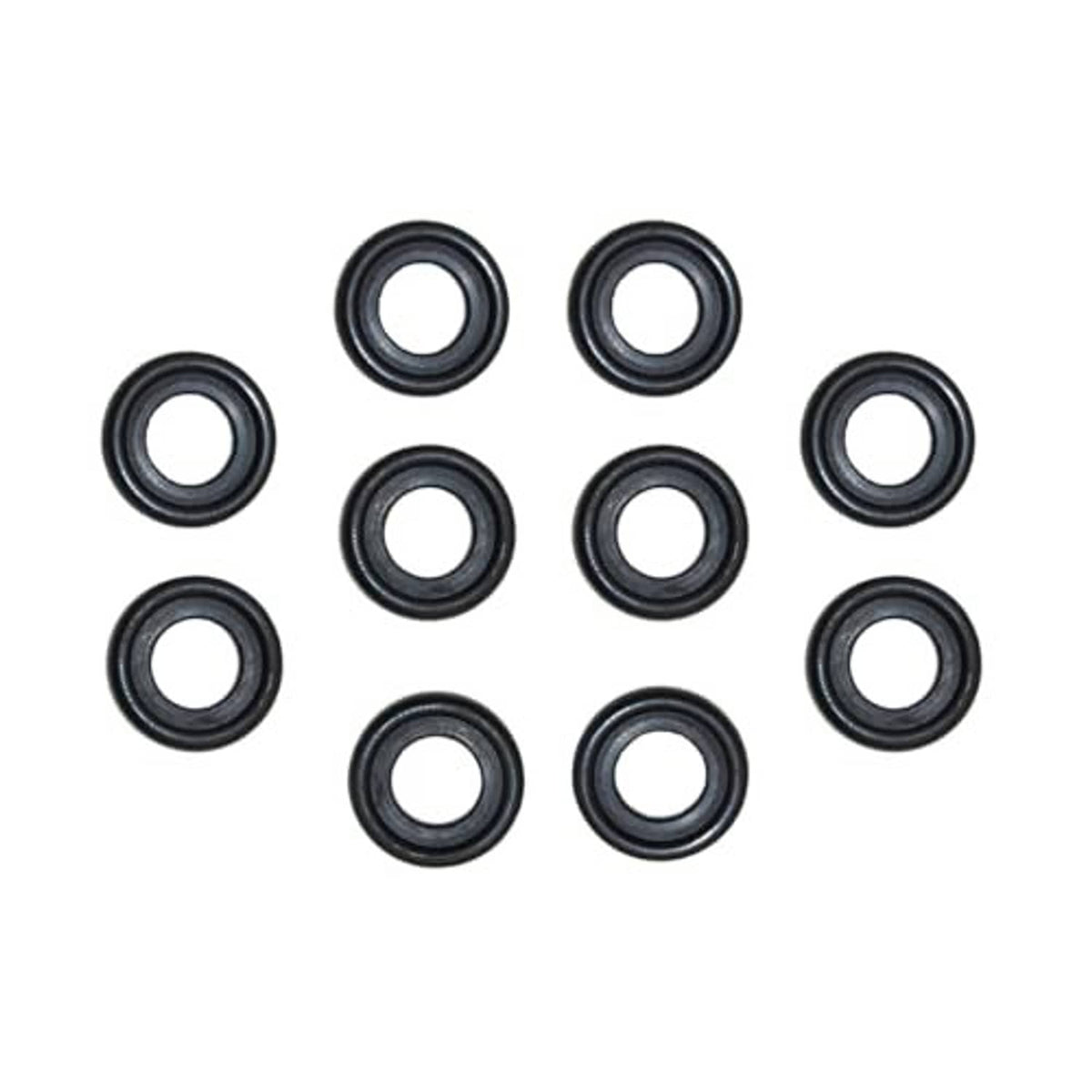 Assorted black rubber oil drain plug gasket rings, M12 set of 10