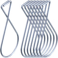 Ceiling hook clip set, silver metal S-shaped clips with open loop ends