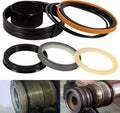 Hydraulic cylinder seal kit with black, orange, gray and cream O-ring seals