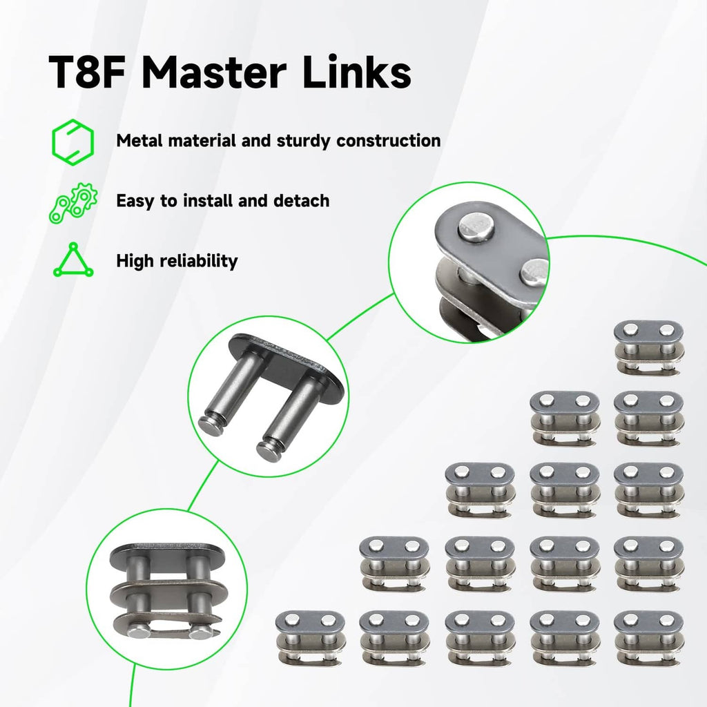 Steel master link kit with multiple connecting clips for drive roller chain