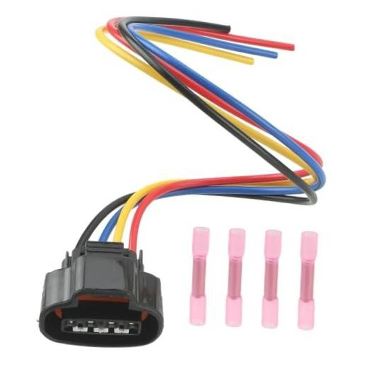 Throttle position sensor connector with multi-wire harness and pink terminal plugs