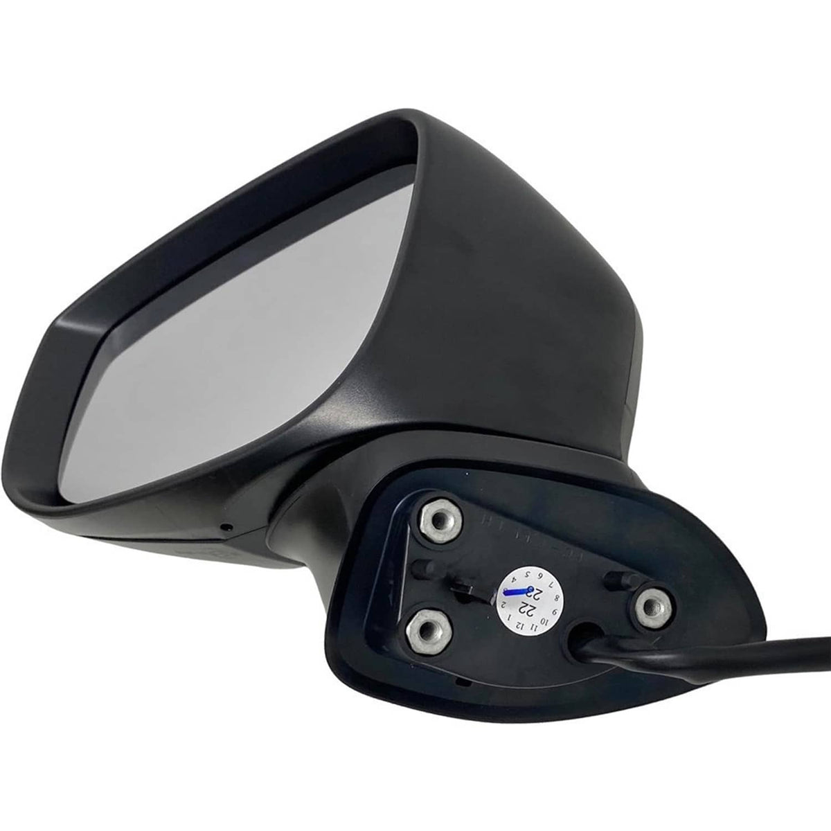 Left driver-side mirror back cover with mounting screws and wiring plug