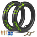Pair of black 16x3.0 bicycle inner tubes with bent valve stems