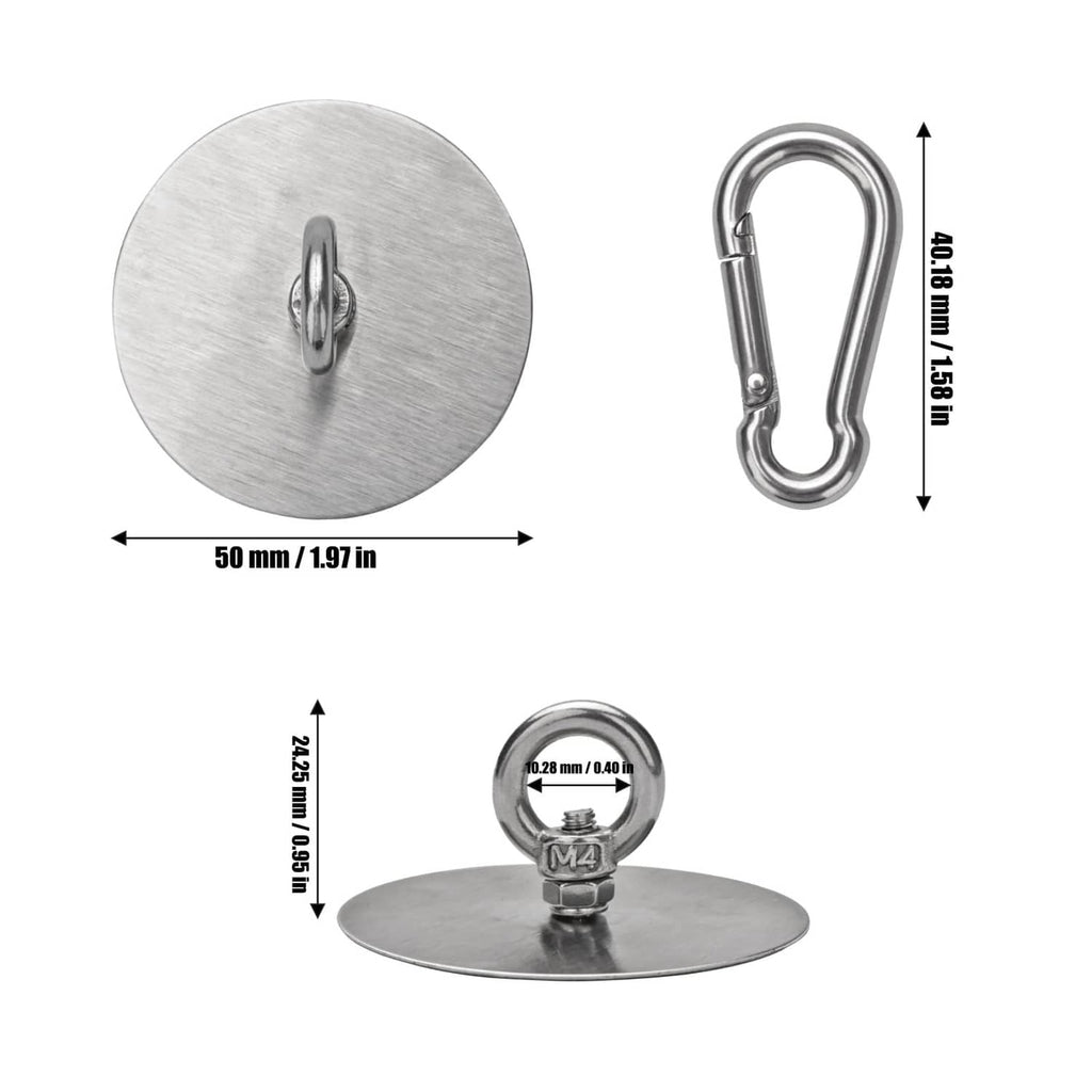 Self-adhesive ceiling hook pad with U-shaped stainless hanger and size markings