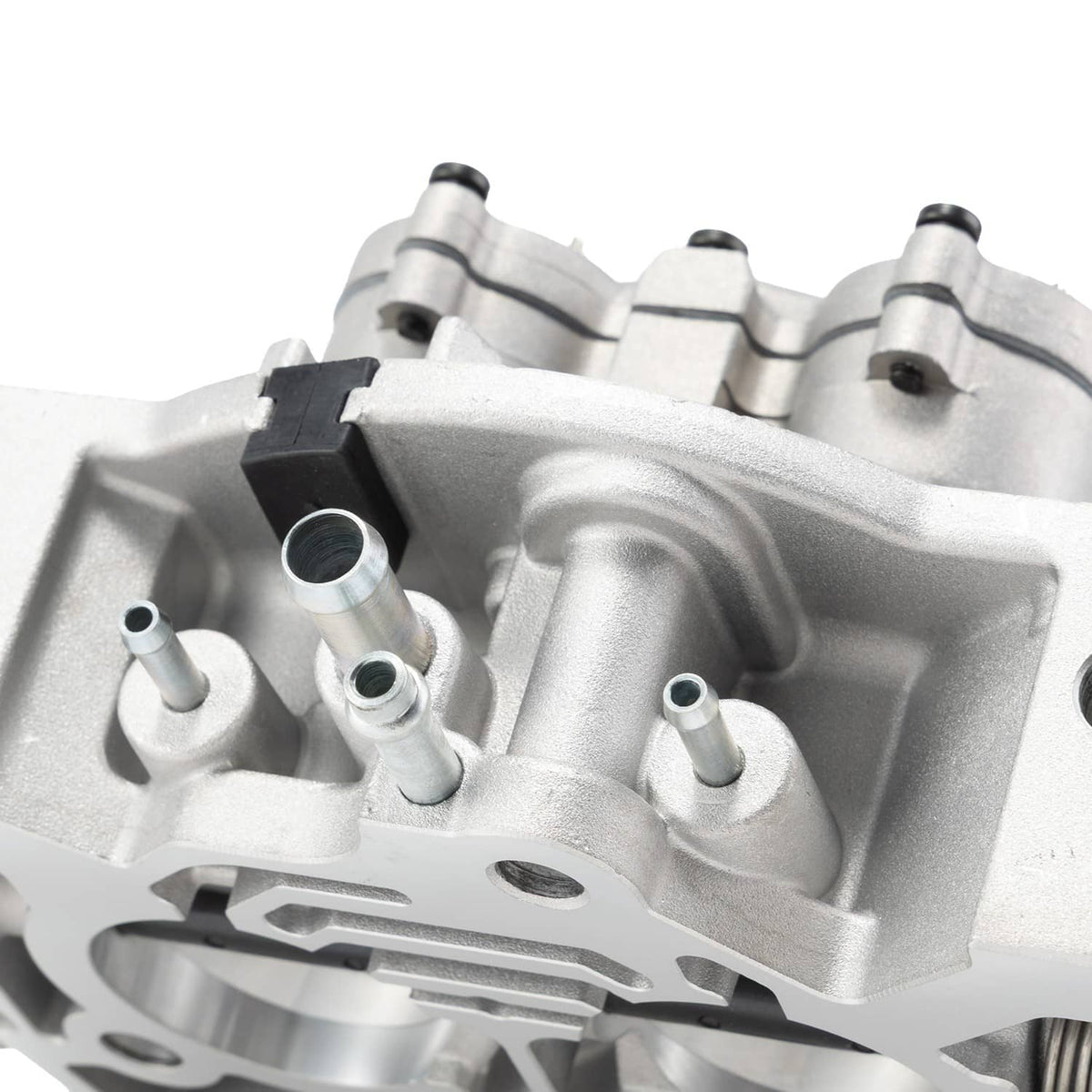 Throttle body underside view with multiple ports and mounting points