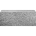 Gray rectangular shower bench seat board, long front face with textured surface