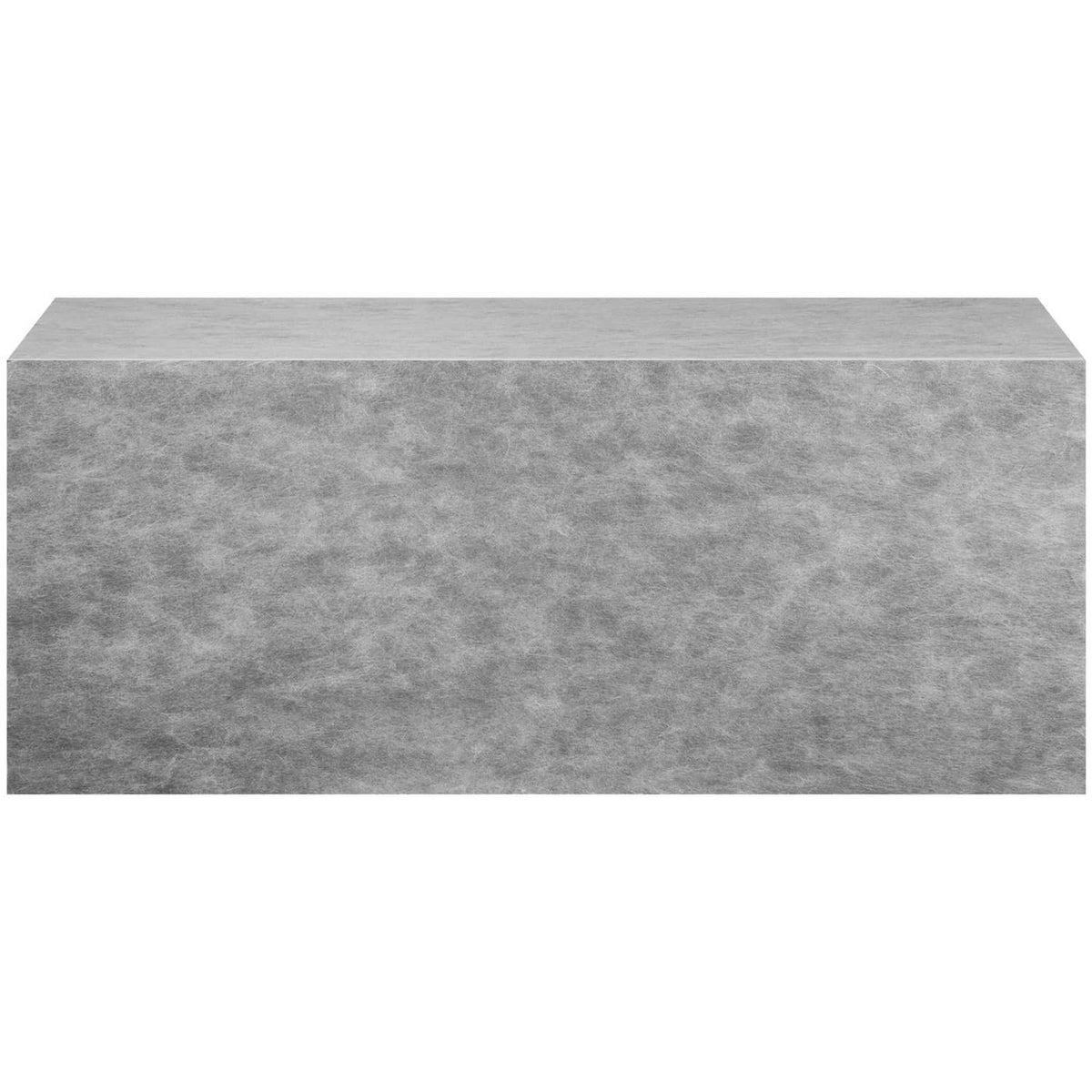 Gray rectangular shower bench seat board, long front face with textured surface