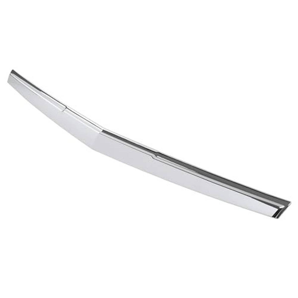 Silver hood grille trim molding, chrome bar with a slim recessed channel
