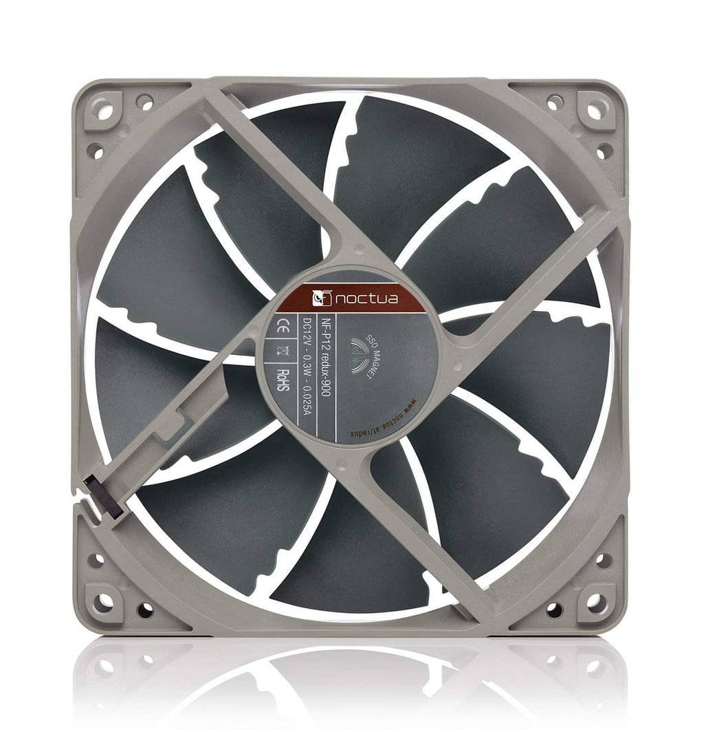 120mm computer cooling fan with cross braces and Noctua center hub