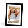 Black 5x7 solid wood photo frame with real glass window and photo insert