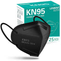 Black KN95 foldable face mask with ear loops, molded 3D cup shape