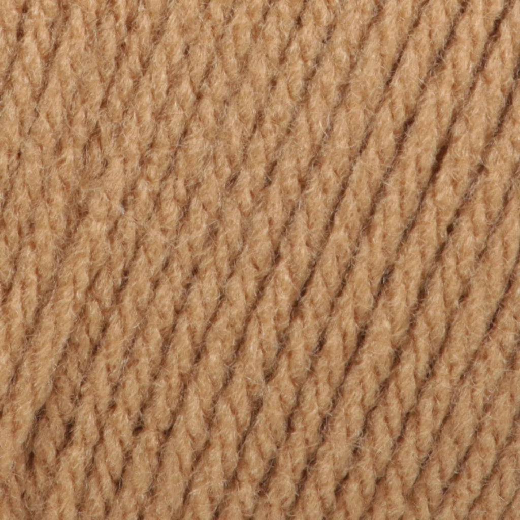 Worsted knit swatch texture in tan and brown multi-color yarn.