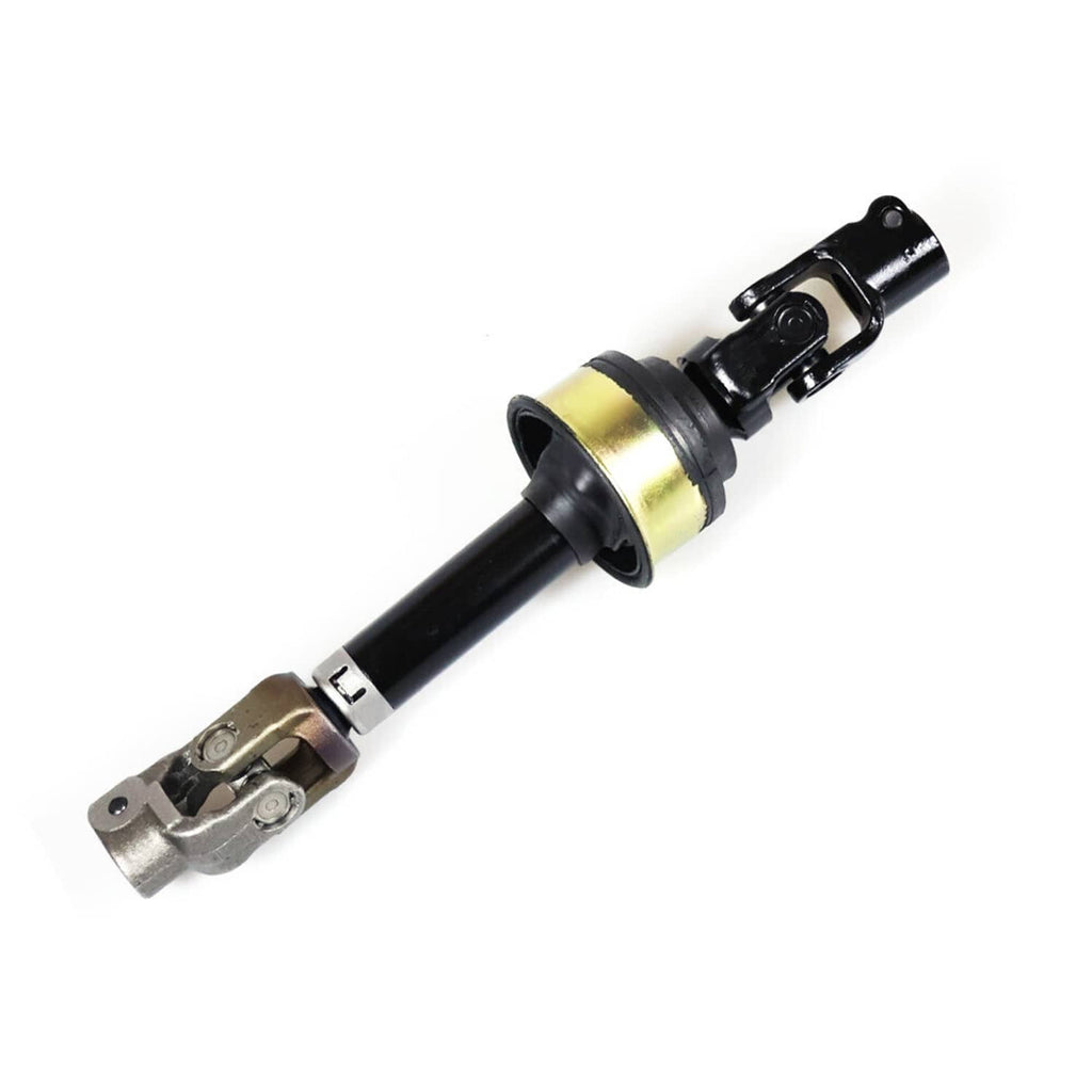 Steering intermediate shaft assembly with black body, gold ring spacer, and front mounting fork