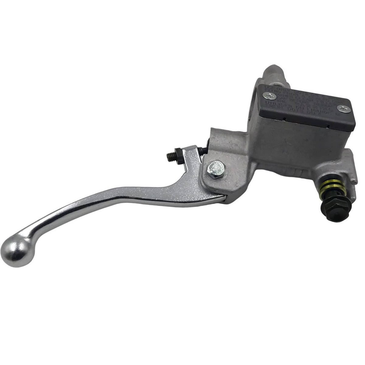 Front brake master cylinder lever with chrome lever and black reservoir housing
