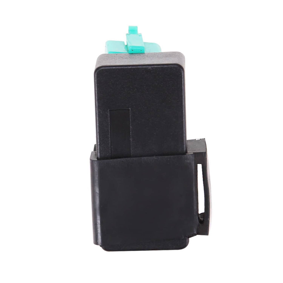 5-pin AC CDI ignition unit box, front view of black casing with teal mounting connector